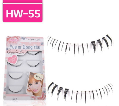 專業假睫毛批發推薦 HW-55#純手工透明梗下睫毛5對裝